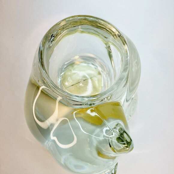 Vintage Indiana Glass Sleeping Cat Crystal Votive Handmade Candle Holder USA - Picture 7 of 9